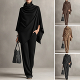 Natalina | Conjunto Elegante de Capa com Gola Alta